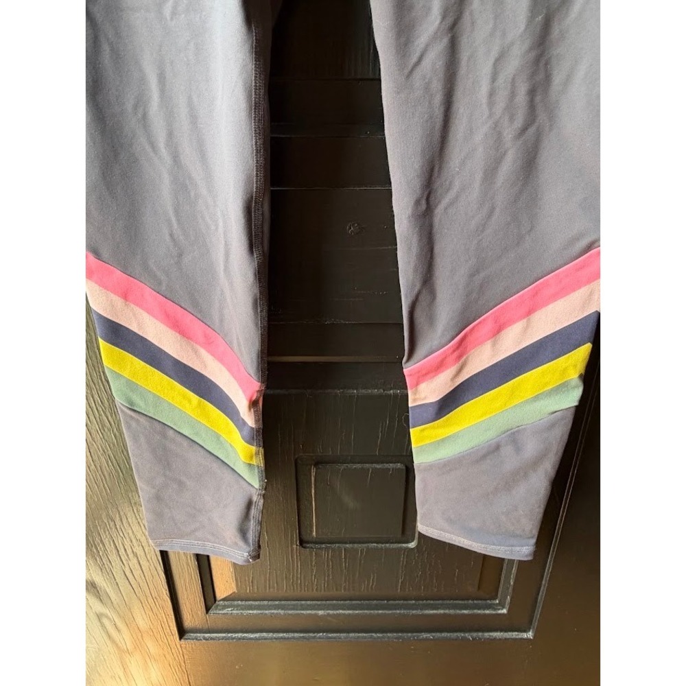 Boden Women Jessica Active Leggings Grey Rainbow Stripe Active  Size US 10 New - Picture 4 of 13